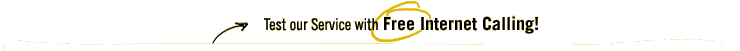 Test our service with free internet calling!