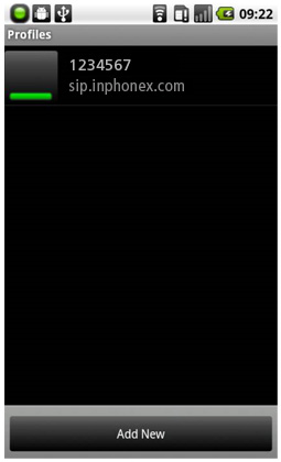 fring configuration for InPhonex